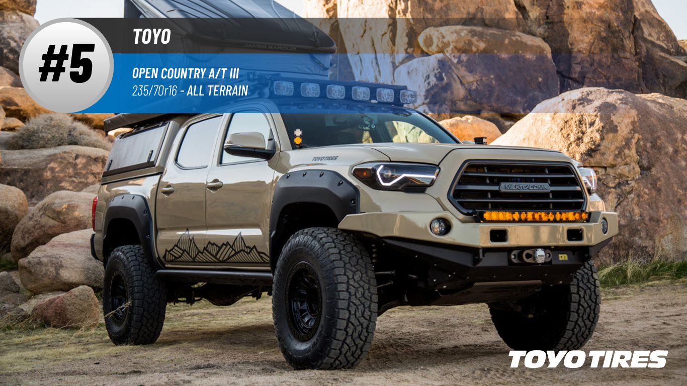 Top #5 All Terrain: Toyo Open Country A/T III – 235/70r16