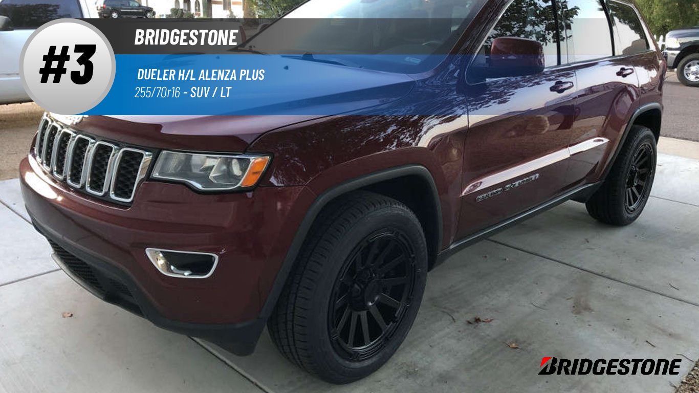 Top #3 SUV/LT: Bridgestone Dueler H/L Alenza Plus – best 255/70r16