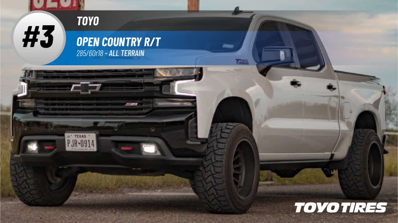 Top #3 All Terrain: Toyo Open Country R/T –best 285/60r18