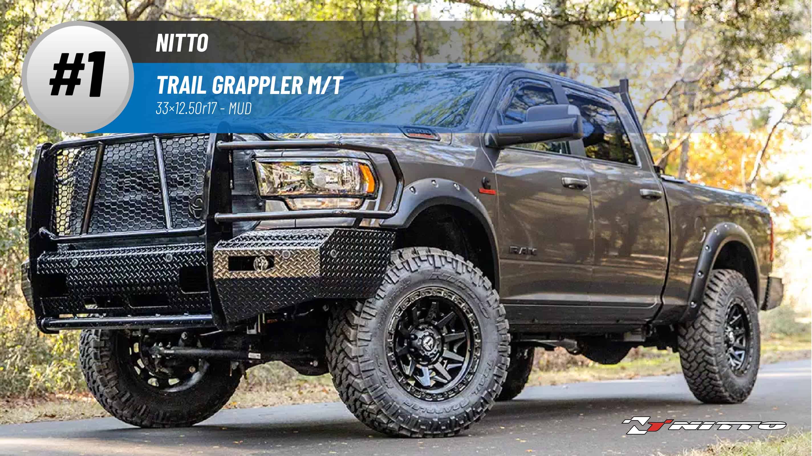Top #1 Mud Tires: Nitto Trail Grappler M/T – 33x12.50r17