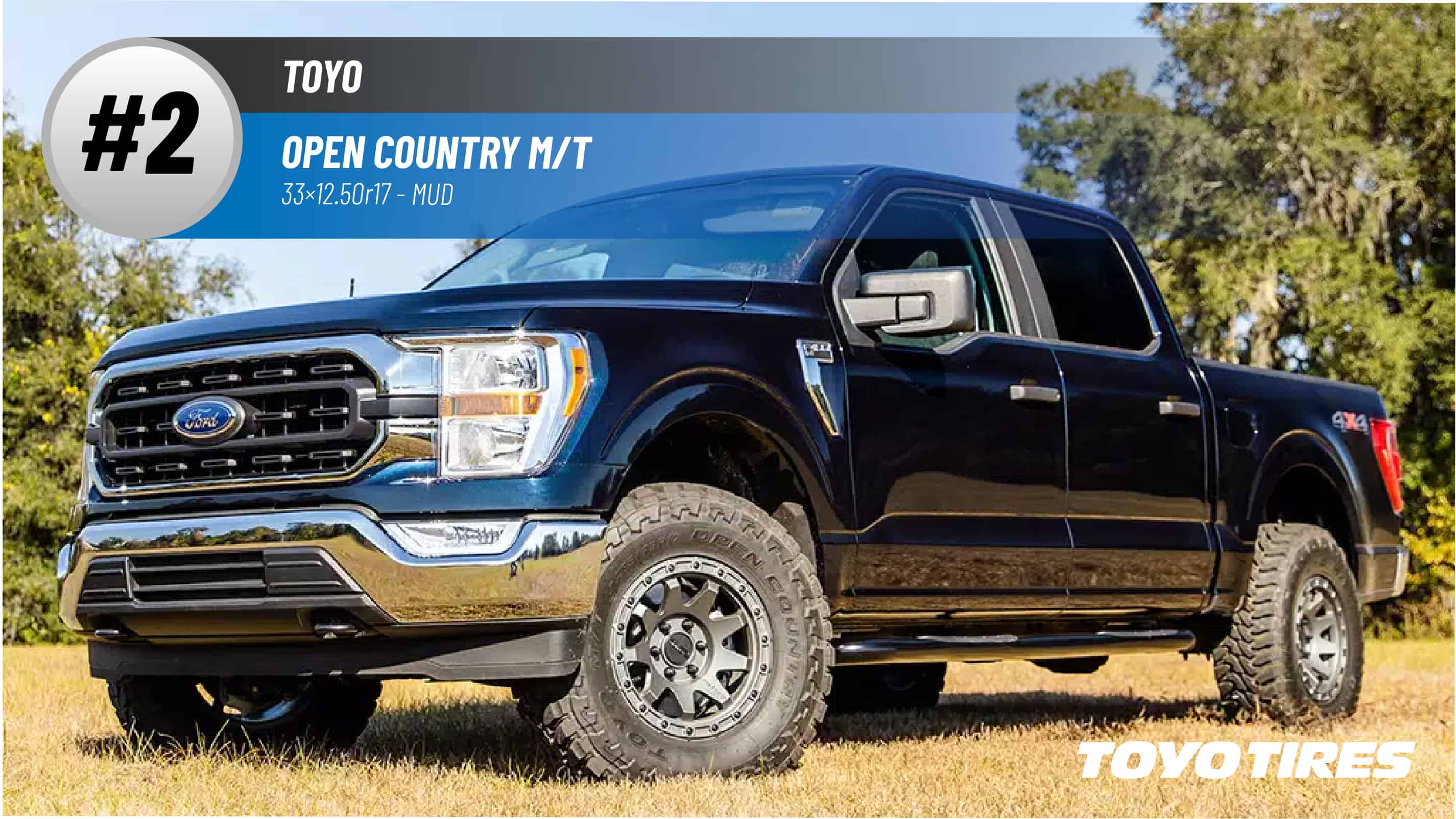 Top #2 Mud Tires: Toyo Open Country M/T – 33x 12.50 r17