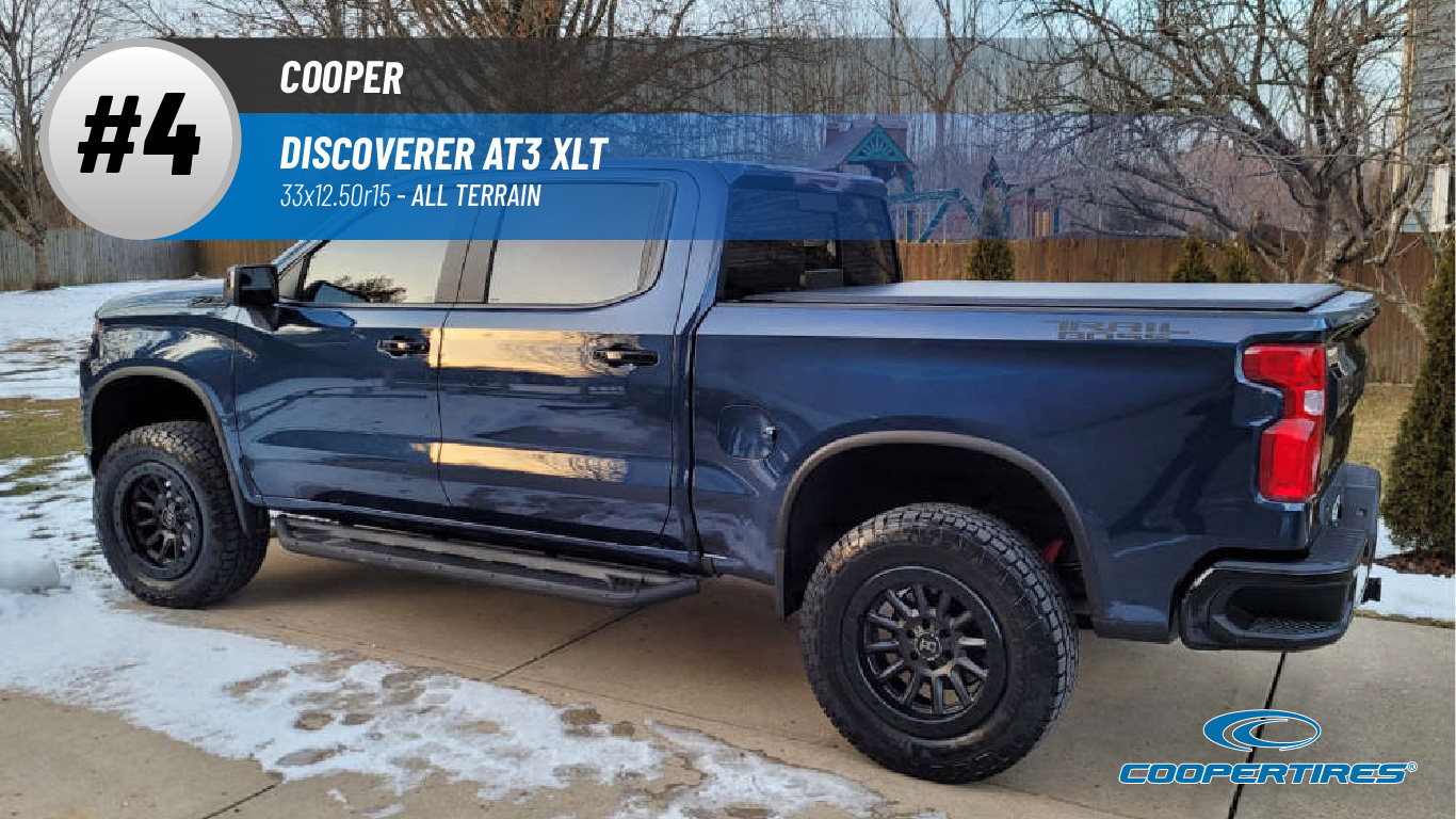 Top #4 All Terrain: Cooper Discoverer AT3 XLT – best 33x12.50r15