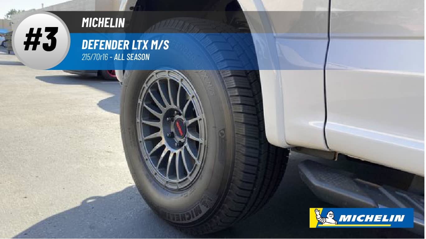 Top #3 All Season Tires: Michelin Defender LTX M/S –best 215/70r16