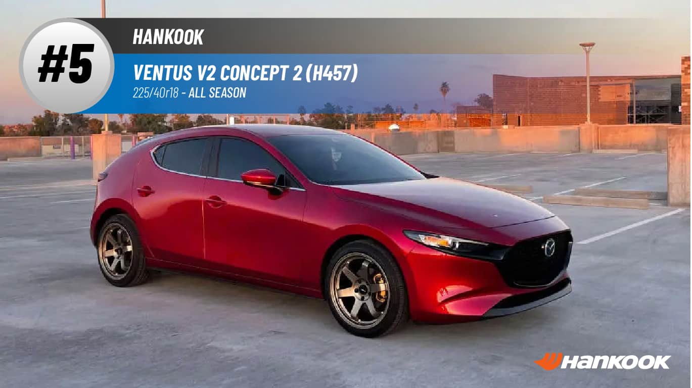 Top #5 All Season Tires: Hankook Ventus V2 Concept 2(H457) – 225/40r18