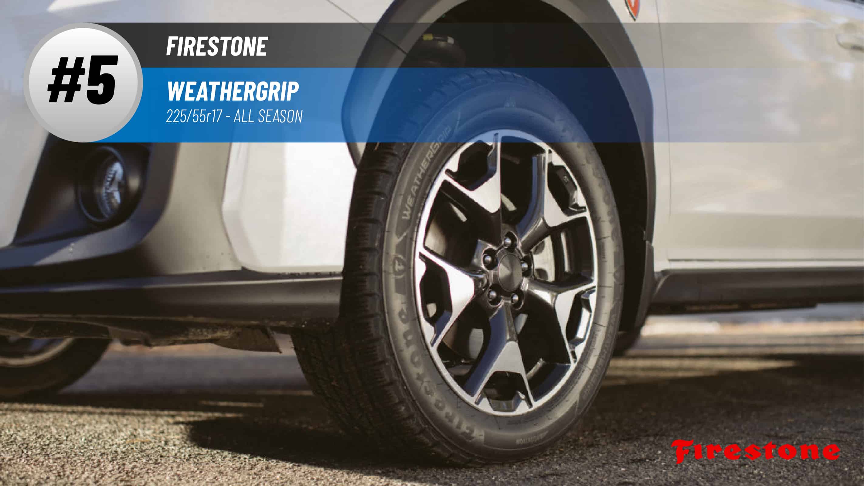 Top #5 All Season Tires: Firestone Weathergrip – 225/55R17