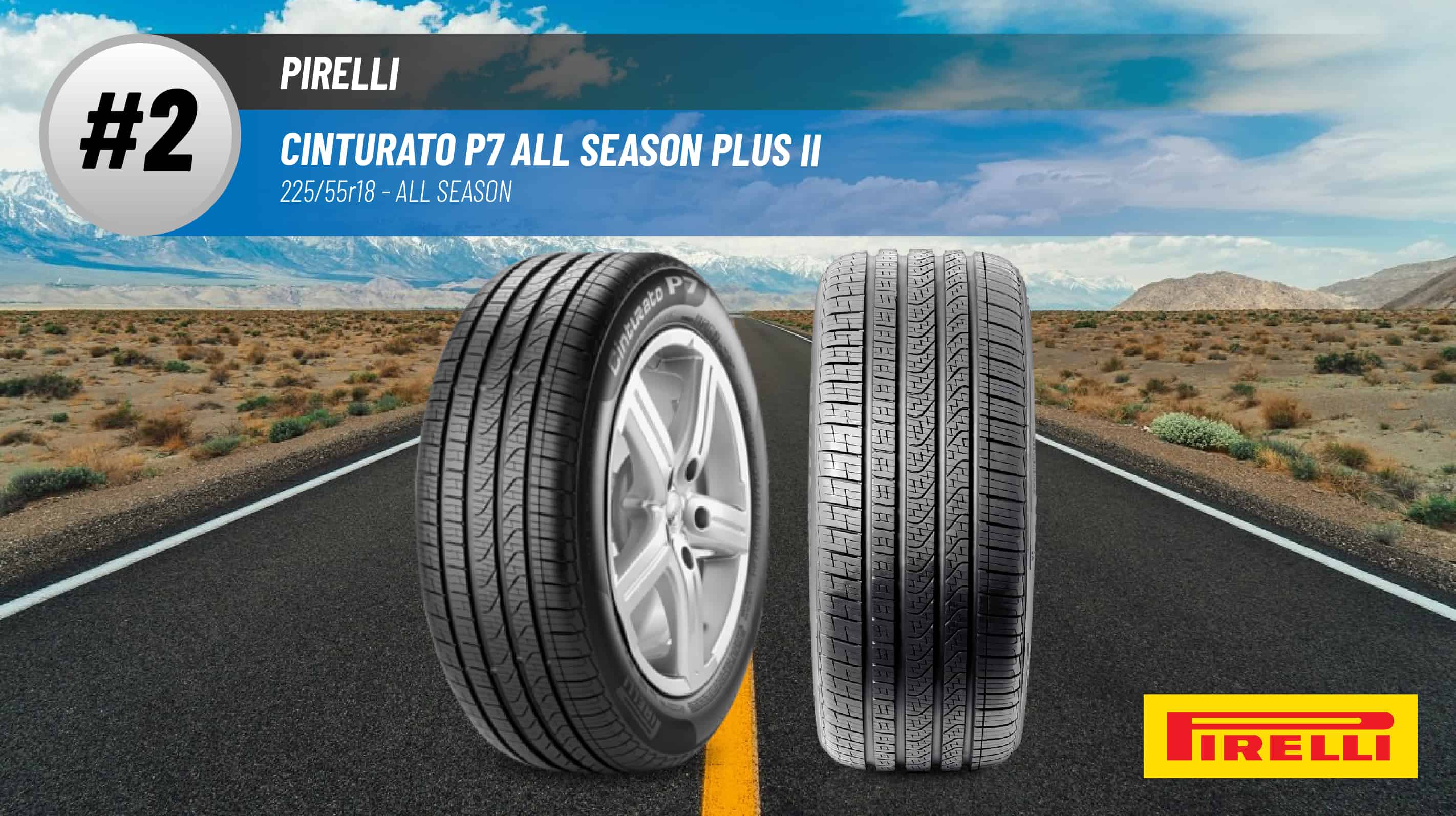 Top #2 All Season Tires: Pirelli Cinturato P7 All Season Plus II – 225/55r18