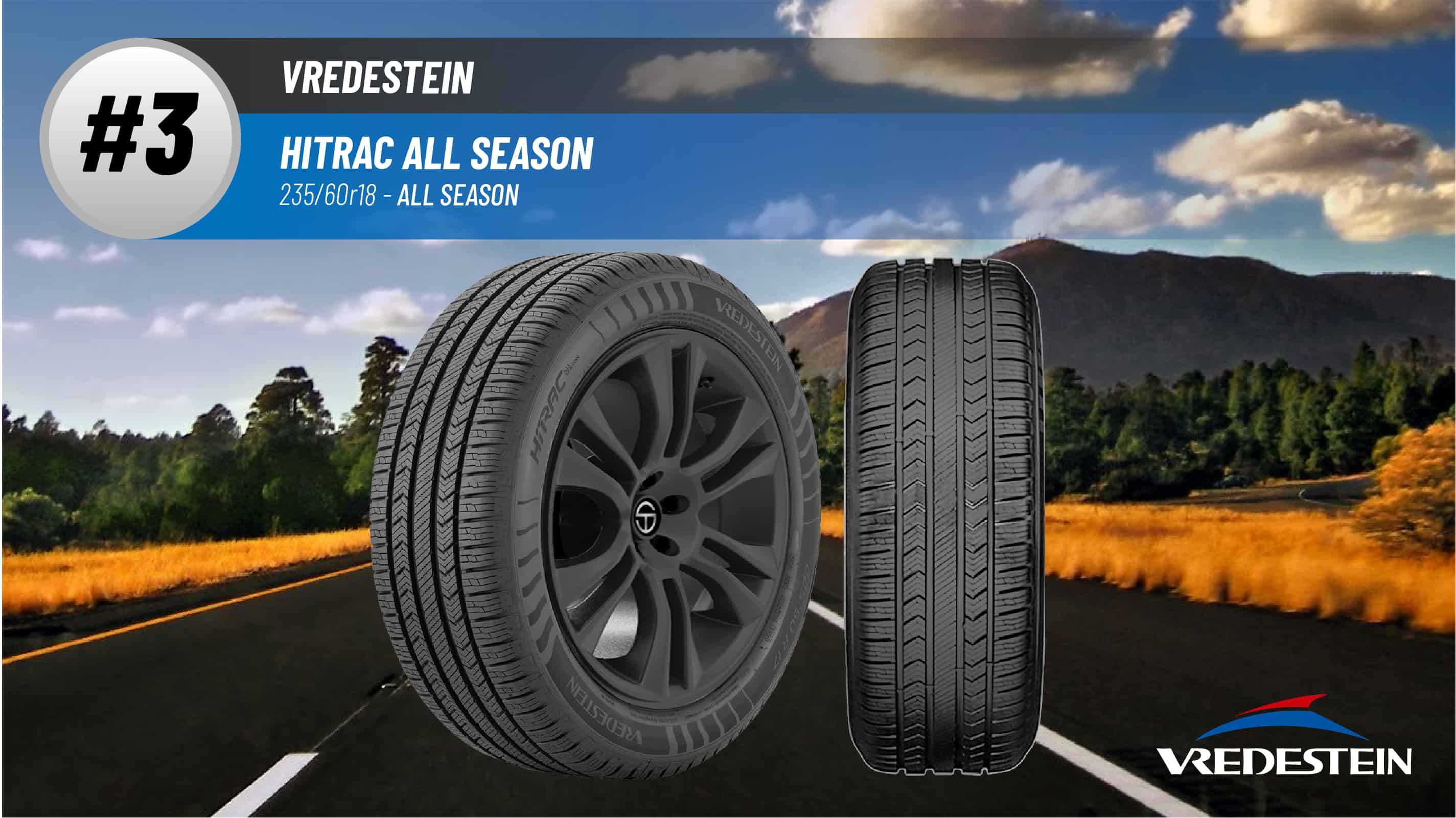 Top #3 All Season Tires: Vredestein Hitrac All Season –best 235/60r18