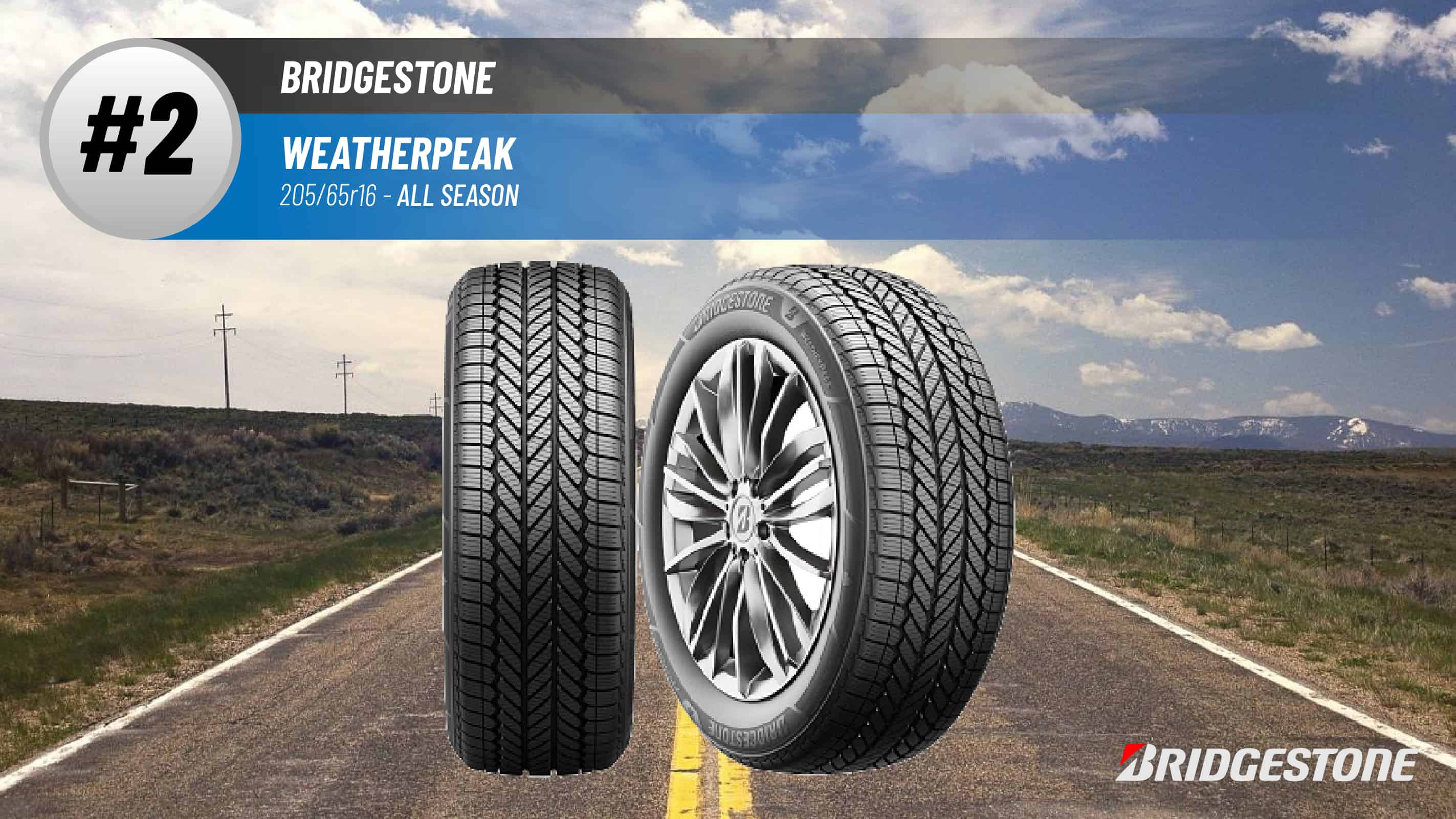 Top #2 All Season Tires: Bridgestone Weatherpeak –best 205/65 R16