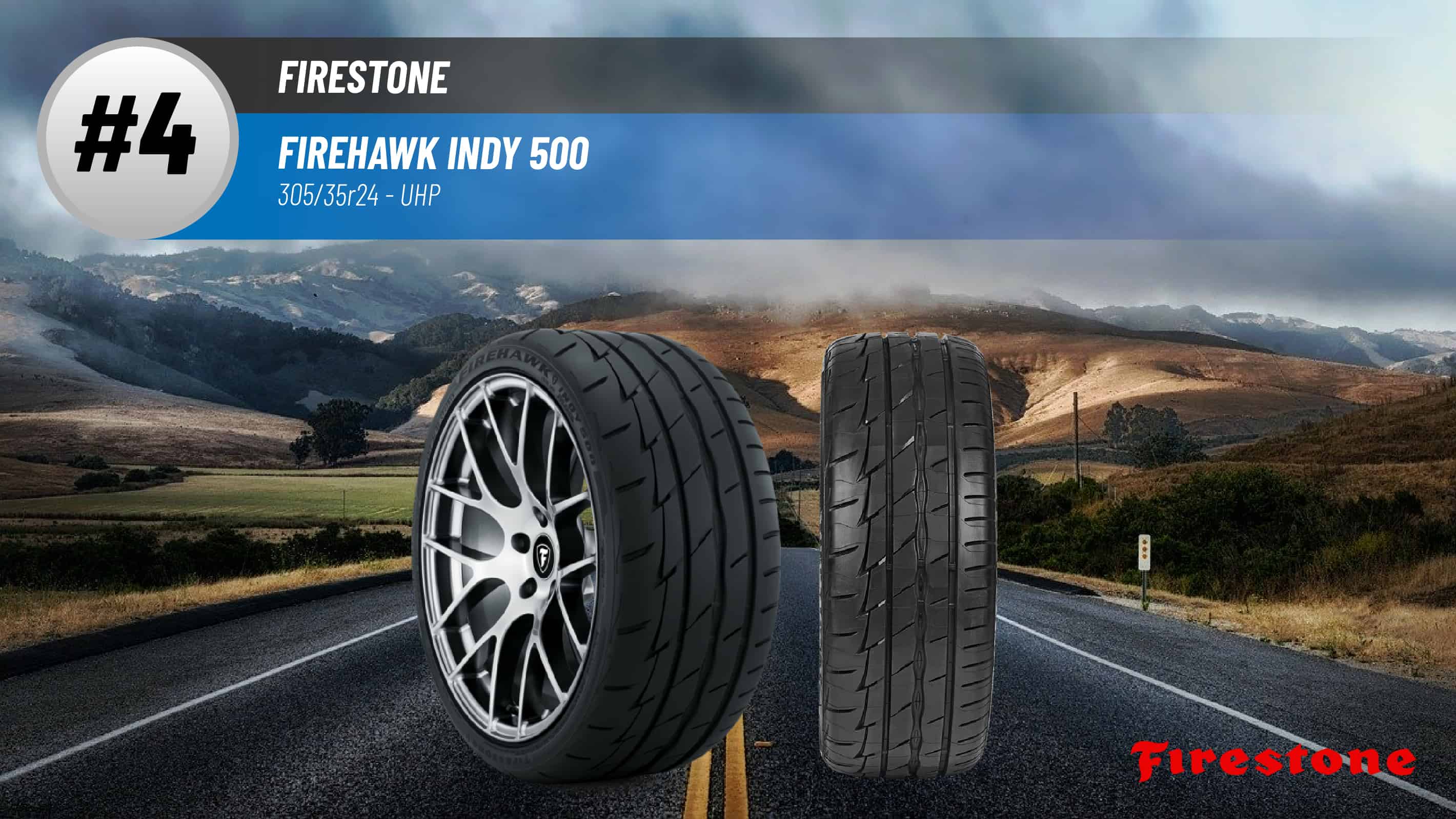 Top #4 UHP Tires: Firestone Firehawk Indy 500 – 305/35R24